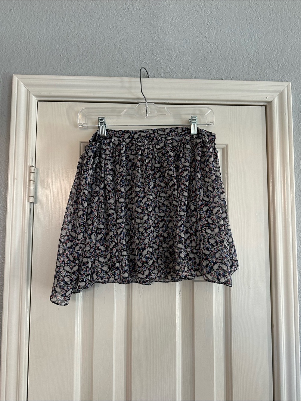 Zara Floral Navy Blue Lightweight A-Line Skirt